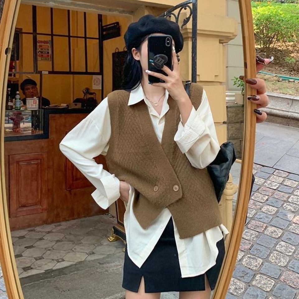 Áo khoác cardigan áo gilê vest dệt kim bigsize dáng rộng không tay hàn quốc cho nữ