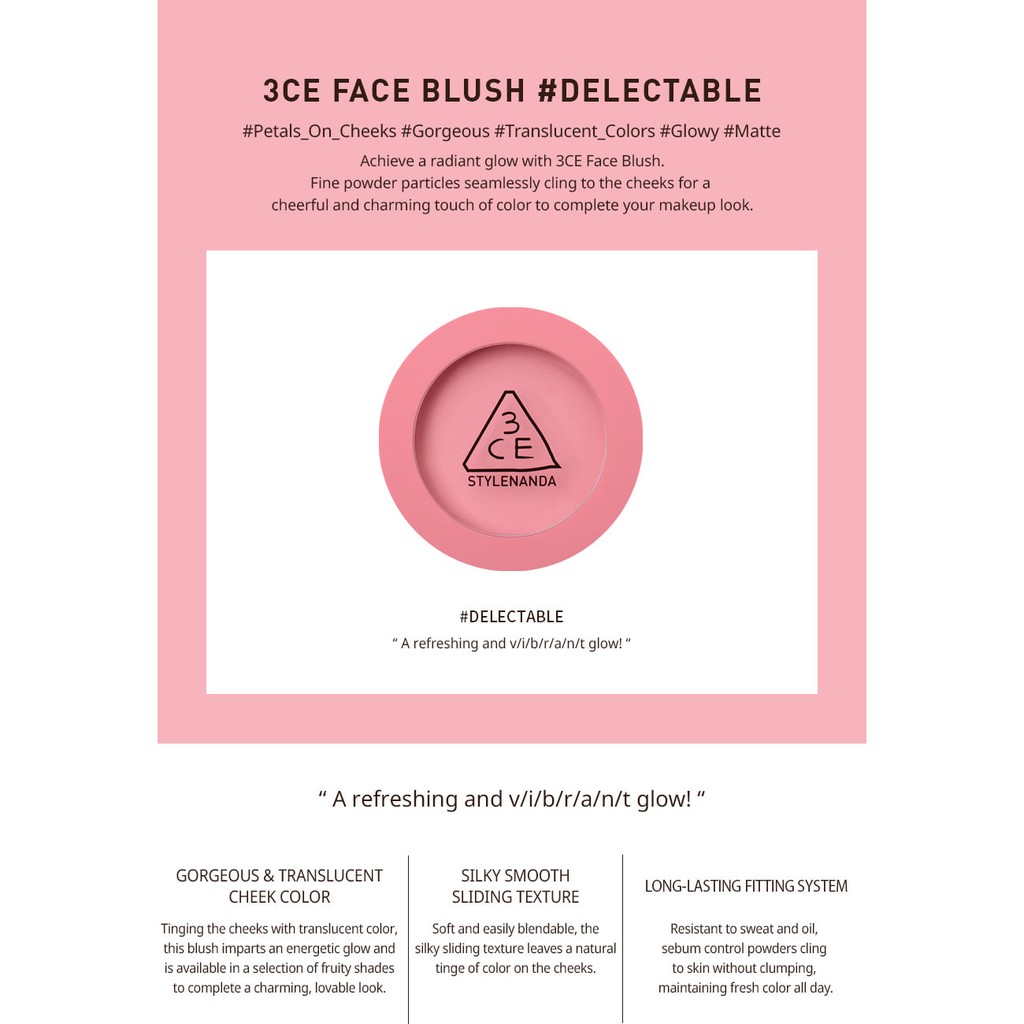 Phấn má hồng [3CE] FACE BLUSH #DELECTABLE