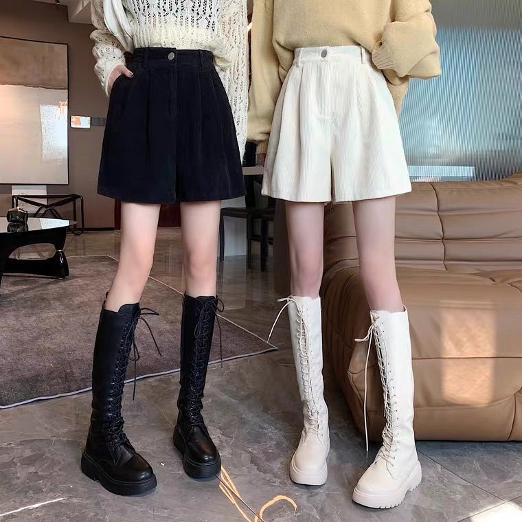 Quần ngắn ống rộng lưng cao thời trang nữ tính