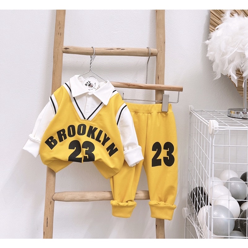 Bộ Brook lyn 23 dáng cổ bẻ cực phong cách cho bé trai bé gái - BB23