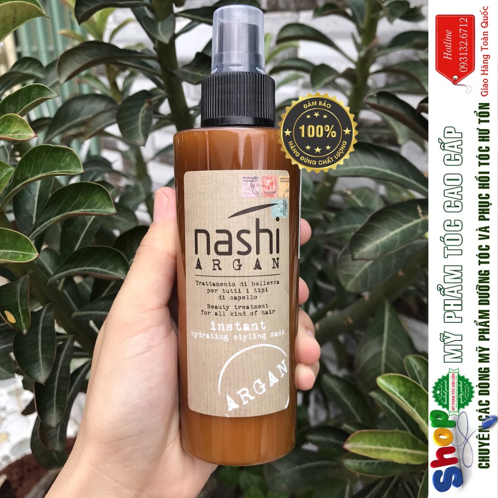 [Nashi-Chính hãng] Xịt dưỡng xả khô NASHI ARGAN HYDRATING STYLING MASK LEAVE IN làm phồng tóc