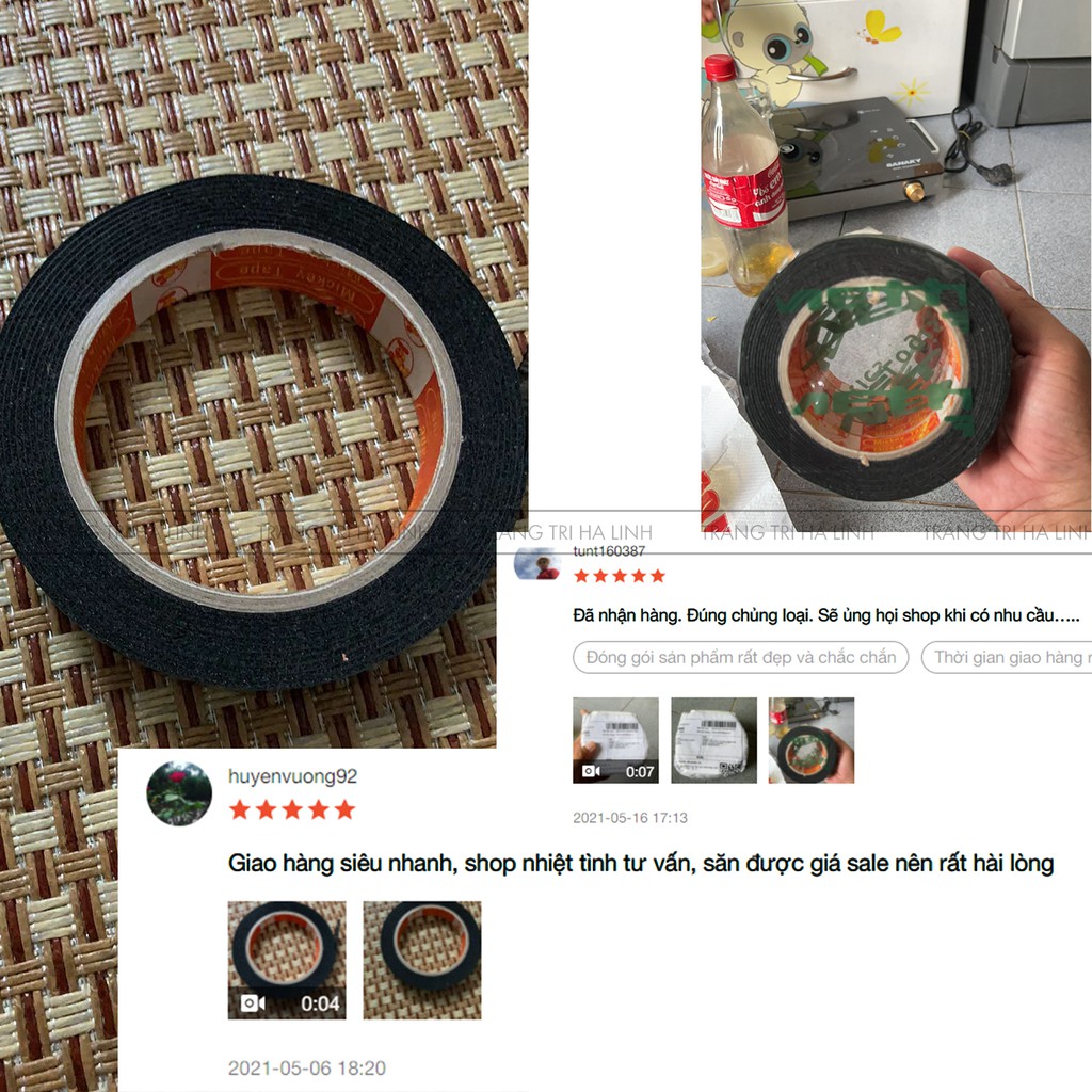 Băng dính xốp xanh 2 mặt loại tốt siêu dính đàn hồi chịu lực tốt 1.8cmx6m giá rẻ - Trang Trí Hà Linh