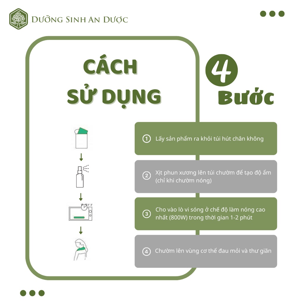 Bóng Chườm Thảo Dược Nóng Lạnh Mát xa Body Mặt DƯỠNG SINH AN DƯỢC Giúp Thư Giãn Giảm Đau Nhức Stress Ngủ ngon giấc