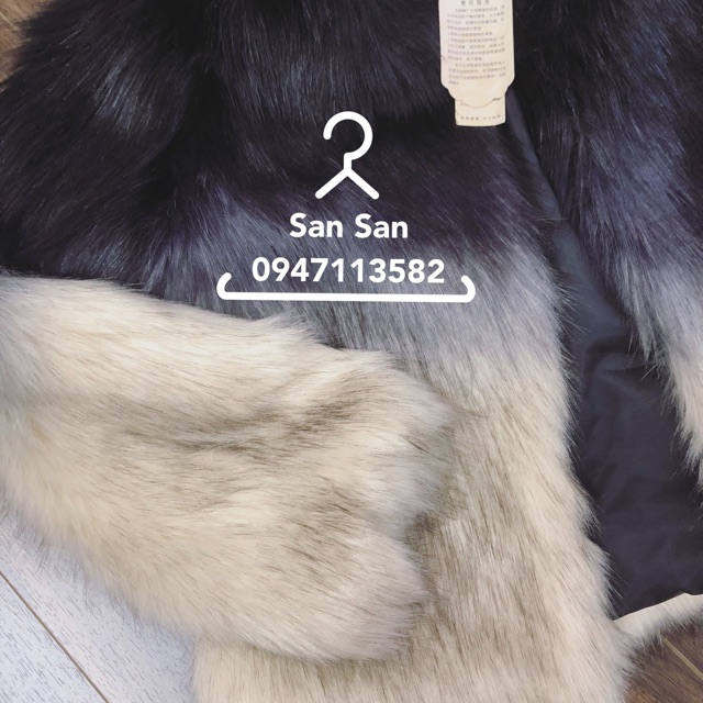 Áo lông giả lông cáo ombre màu
