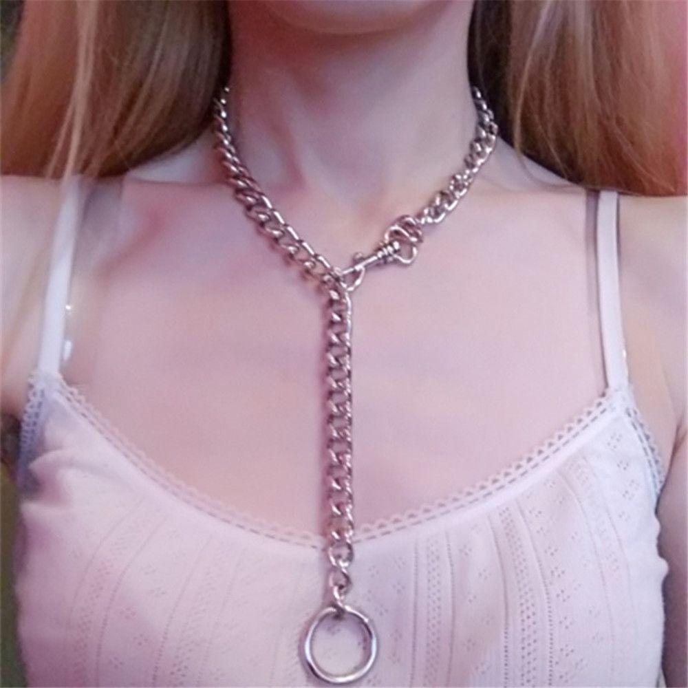 SUMU Vòng Cổ Choker Kim Loại Phong Cách Gothic Cho Nam Và Nữ