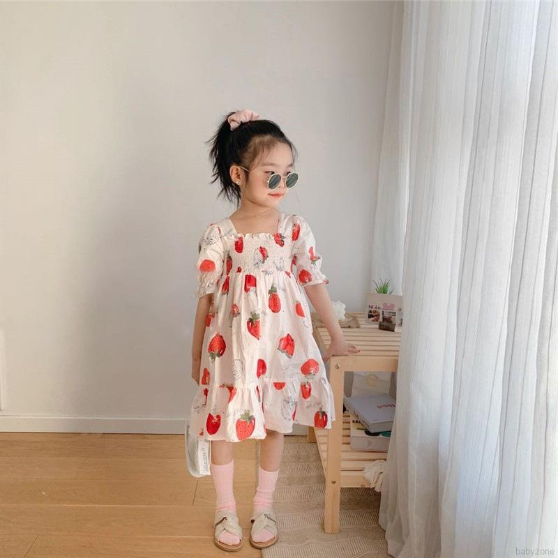 Đầm Công Chúa Tay Phồng Xinh Xắn Thời Trang Mùa Hè Cho Bé Gái