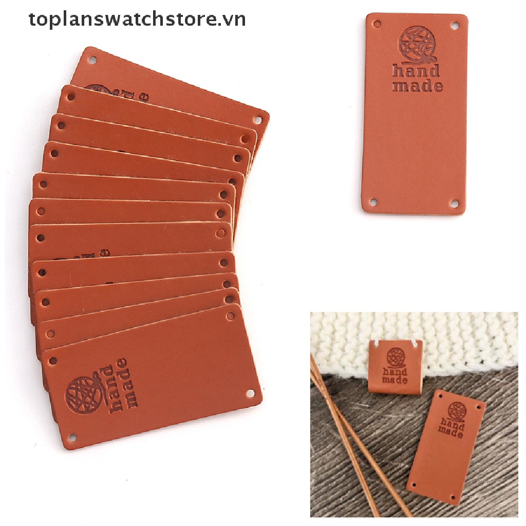 Set 20 Miếng Nhãn Dán Chữ Handmade with Love Bằng Da Tổng Hợp