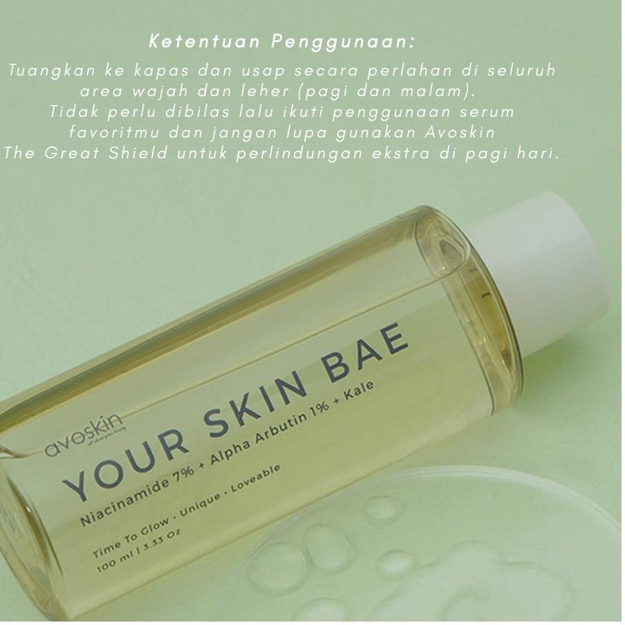 Giày thể thao Avoskin YOUR SKIN BAE SERIES TONER NIACINAMIDE 7% + ALPHA ARBUTIN 1% + KALE ⇡ | BigBuy360 - bigbuy360.vn