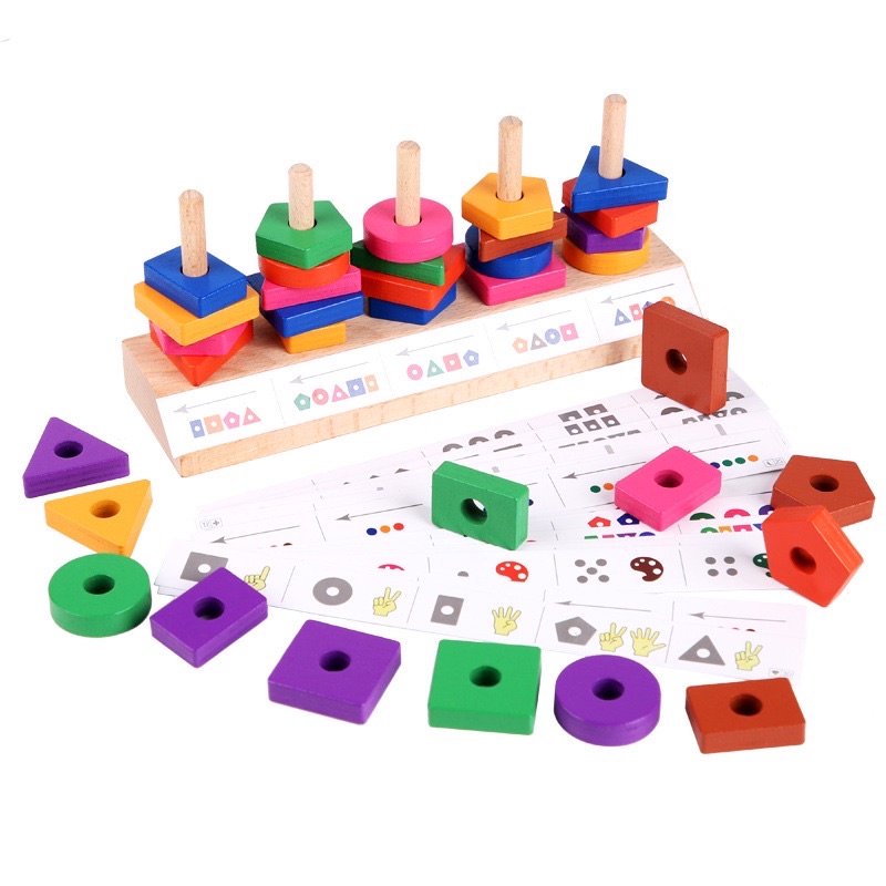 Đồ Chơi Gỗ Montessori Màu Sắc Và Hình Học, Nhận Biết Phương Hướng Vị Trí Phát Triển Tư Duy Logic Cho Bé
