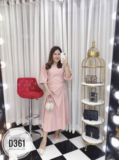 Bigsize Đầm caro dây rút D361
