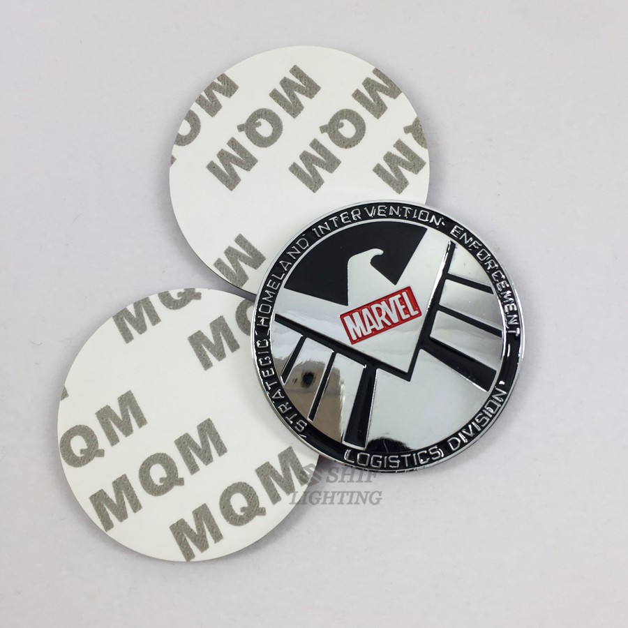 Miếng dán trang trí xe ô tô hình logo Marvel chất liệu kim loại