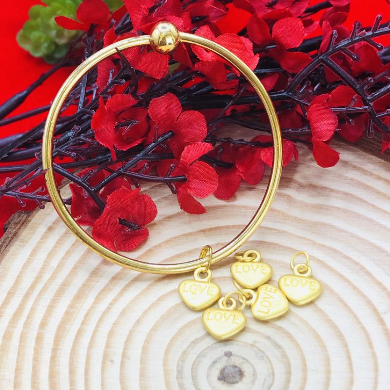 SET 5 Charm trái tim tình yêu vĩnh cửu chữ LOVE
