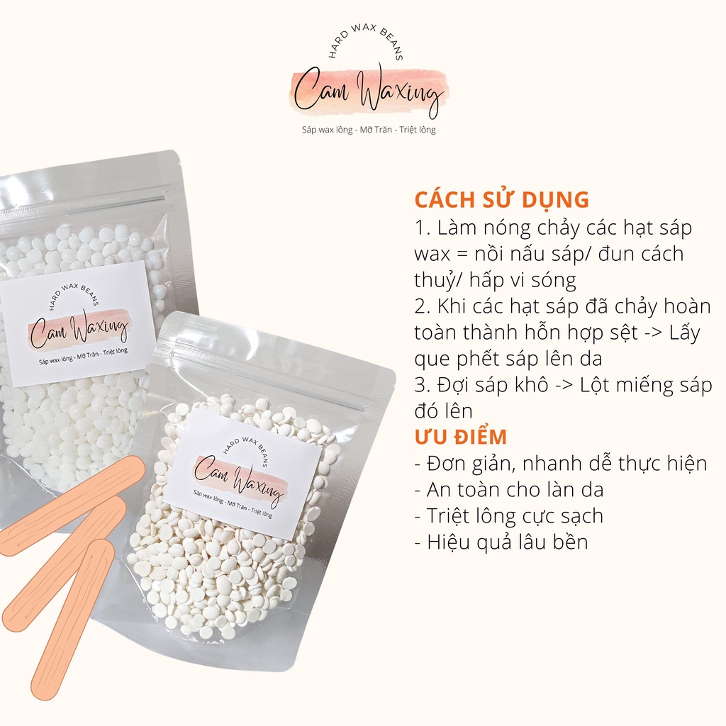 SÁP WAX CAO CẤP TẨY LÔNG TRIỆT LÔNG TẶNG KÈM QUE WAX HÀNG CHÍNH HÃNG