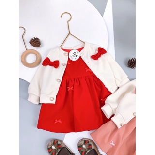 Váy bé gái. Set váy kèm áo khoác chất nhung tăm Monstore dành cho bé 9-20kg. Set áo rời, váy rời. kèm video ảnh thật