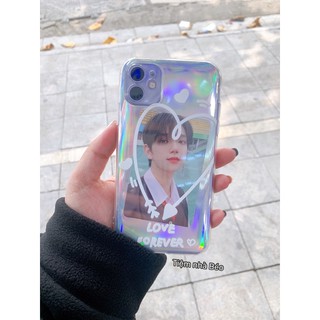 Ốp điện thoại trái tim trắng để ảnh phía sau