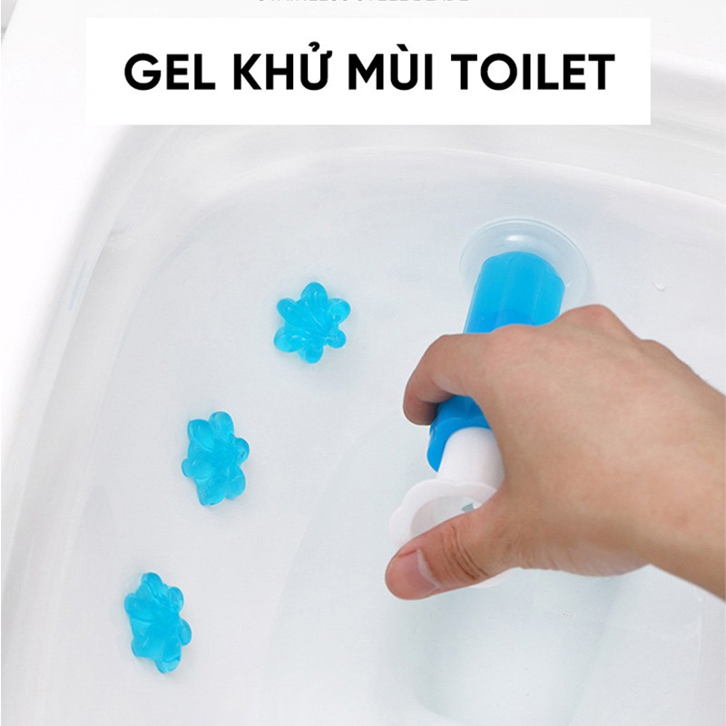 Tuýp khử mùi toilet dạng gel - Gel tẩy sạch thơm và khử mùi bồn cầu hình hoa