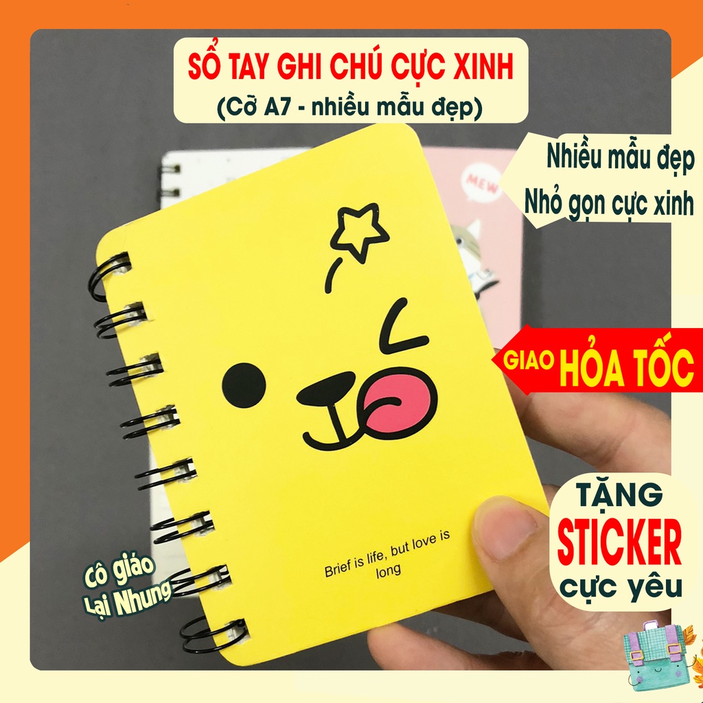 [Mã LIFE20KALL giảm 10% đơn 50K] [Tặng sticker] Sổ tay mini A7 nhỏ xinh, ghi chú tiện lợi - Nhiều mẫu đẹp, dễ thương