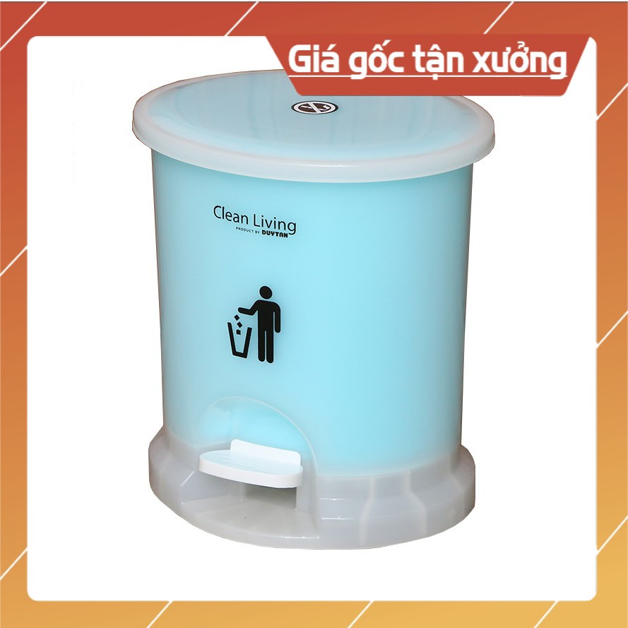 Thùng rác đạp chân Duy Tân loại nhỏ 6.5L hình oval hàng nhựa cao cấp