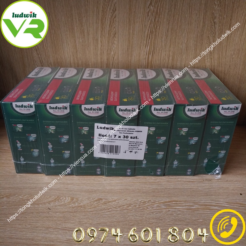 Viên rửa bát Ludwik All in one, hộp 30 viên