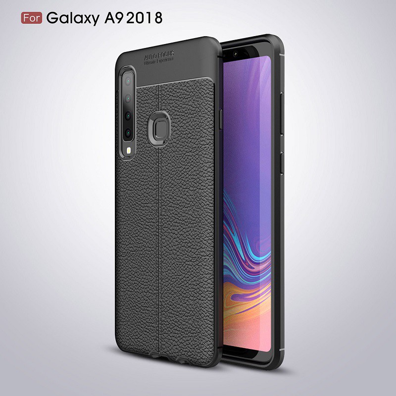 Ốp lưng Auto focus giả da cho Samsung Galaxy A9, A8, A7, A6, A5, J8, J7, J6, J5/J4 2017/2018/Plus/Pro/Prime silicone dẻo
