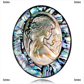 (Eetmo) Natural Abalone Shell Cameo Brooch Pin Banquet Weddings Brooch Bridal Gifts