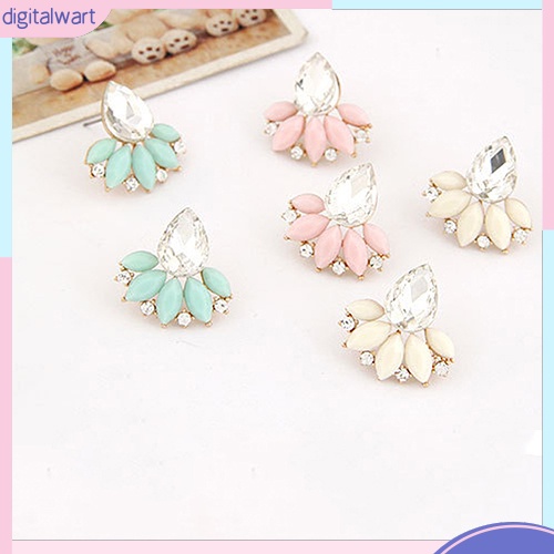 Khuyên Tai Giọt Nước Đính Đá Phong Cách Hàn Quốc Thanh Lịch Dành Cho Nữ