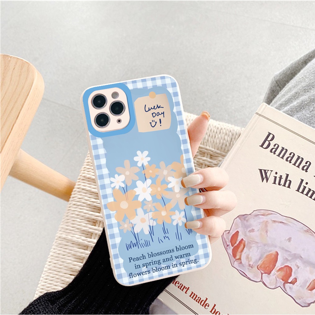 Ốp iphone - Ốp lưng iphone cạnh vuông viền camera Blue Garden dành cho ip 6 đến 14promax - G03