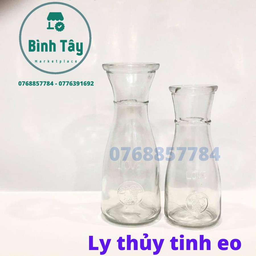 Ly thủy tinh eo có kiểu dáng thon gọn, bắt mắt, rất thích hợp đựng sinh tố, nước ép trái cây, sữa tươi, làm bình cắm hoa