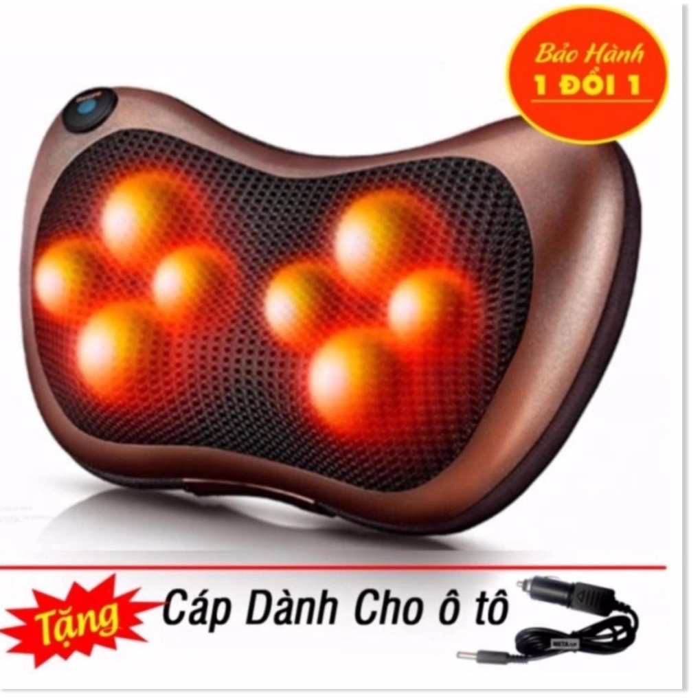 Gối Massage Hồng Ngoại 8 Bi 2 Chiều Cao Cấp - Máy, Gối Mát Xa Cổ Vai Gáy