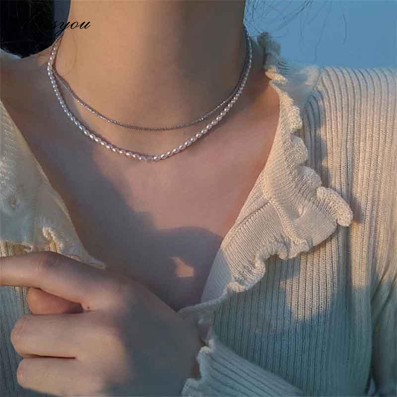 Vòng cổ nhiều lớp DODDER phối chuỗi ngọc trai thời trang cho nữ
