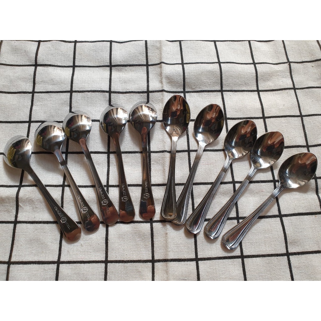 Bộ 5c Thìa Cafe Tim, Inox 304 Hàng Xịn Dùng Nhà Hàng, Quán Kem, Gia Đình KT: 12x2.8cm (ảnh thật)