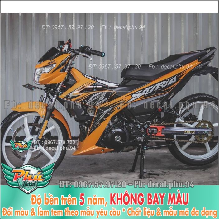 Tem rời Satria Fi Vàng đen (B) -1