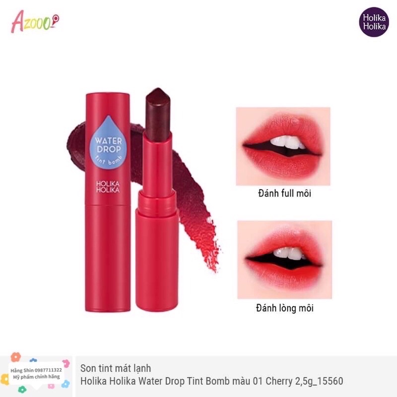 Son tint mát lạnh Holika Holika Water Drop Tint Bomb 2,5g | BigBuy360 - bigbuy360.vn