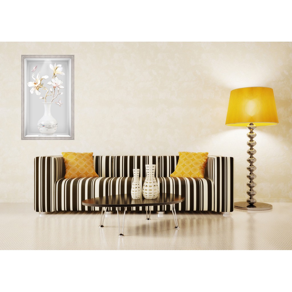 Decal dán tường bình hoa đẹp trang trí phòng khách LoHoaDon_015