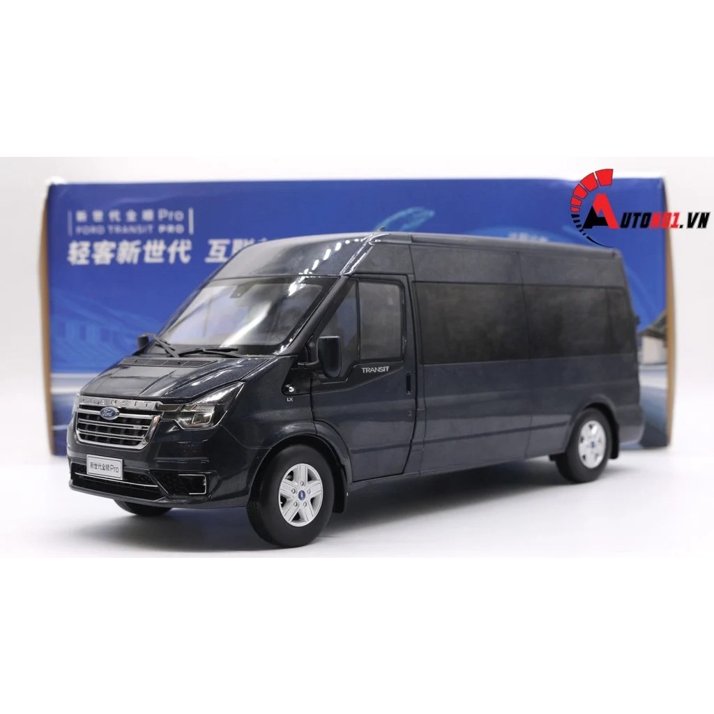 MÔ HÌNH XE FORD TRANSIT 16 CHỖ BLUE 1:18 PAUDI 2775