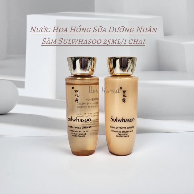 [‼️Mẫu mới 2021] [25ml] Sulwhasoo Nhân Sâm Nước Cân Bằng Và Sữa Dưỡng Concentrated Gingseng Renwing Water và Emulsion