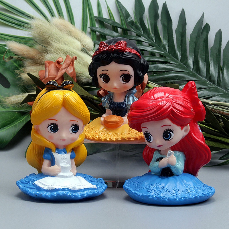 Mô hình công chúa Ariel Elsa Anna Belle 15cm bằng PVC trang trí bánh kem