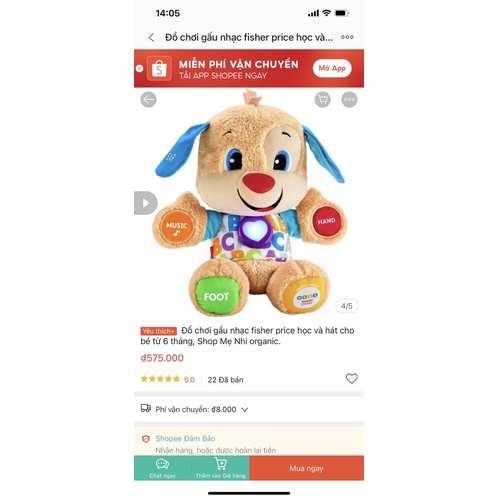 Đồ chơi gấu nhạc Fisher Price cho bé