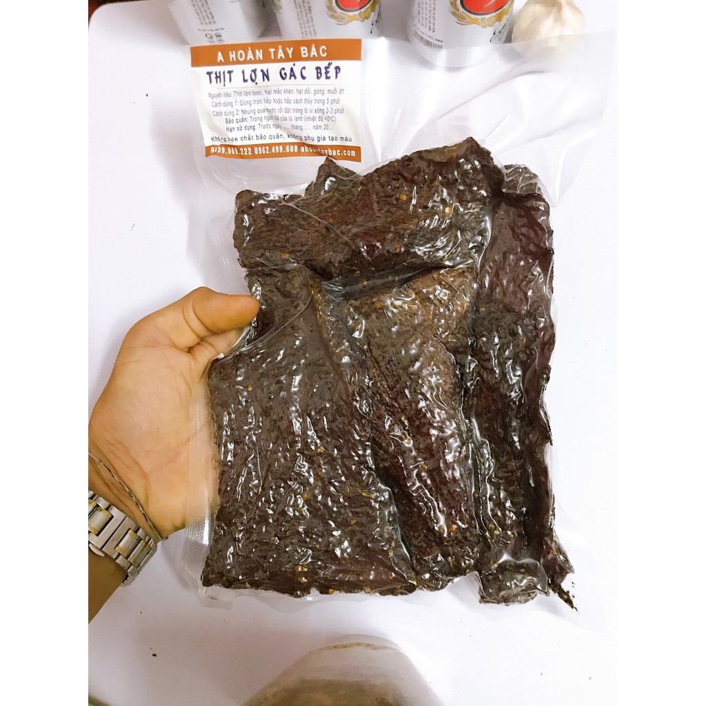 [Mã GROXUAN1 giảm 8% đơn 150K] Thịt Lợn Gác Bếp Tây Bắc chính hiệu tặng chẩm chéo (225gr) | BigBuy360 - bigbuy360.vn