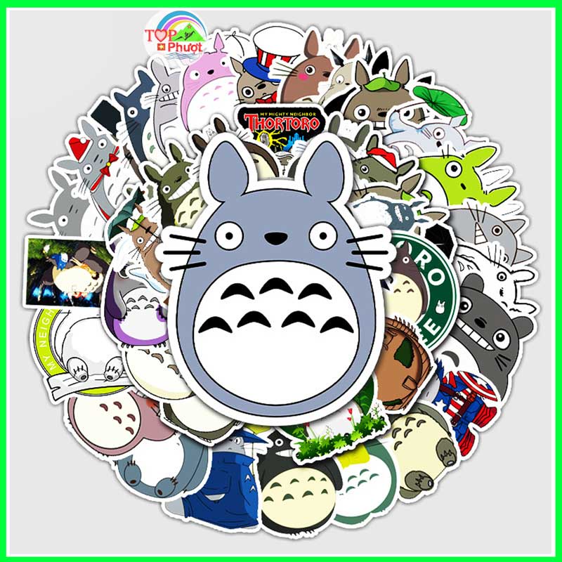 52 miếng Sticker dán nón bảo hiểm,vali chất liệu chống thấm nước - Totoro M92