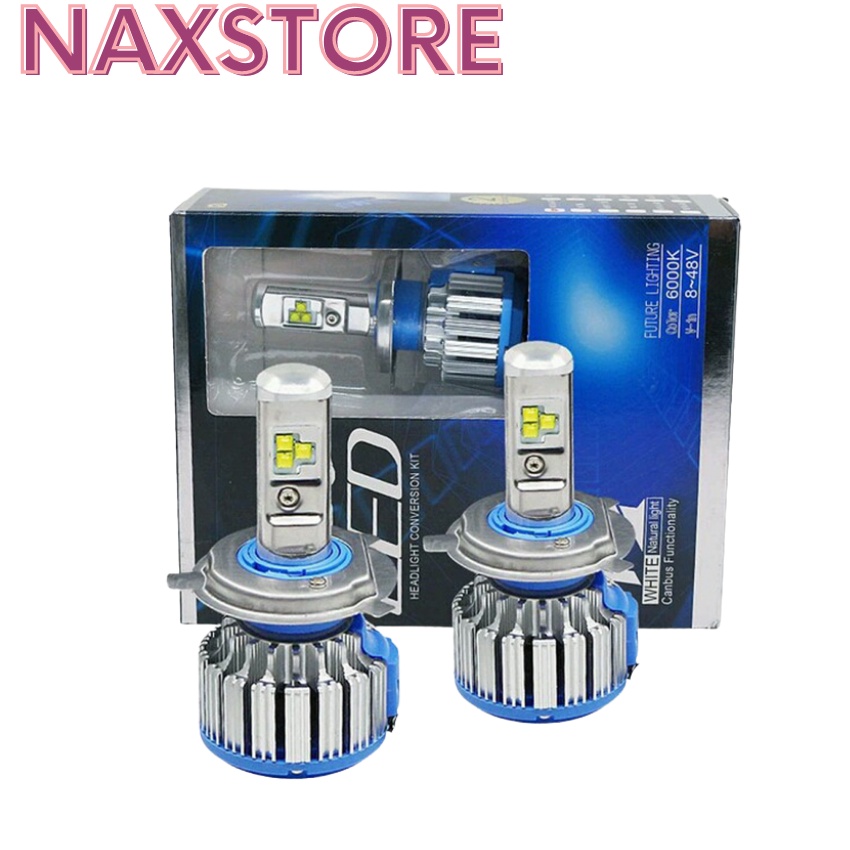 Đèn pha led Turbo 1 đèn pha chân H4 sáng trắng cho xe máy ô tô -DTBT1