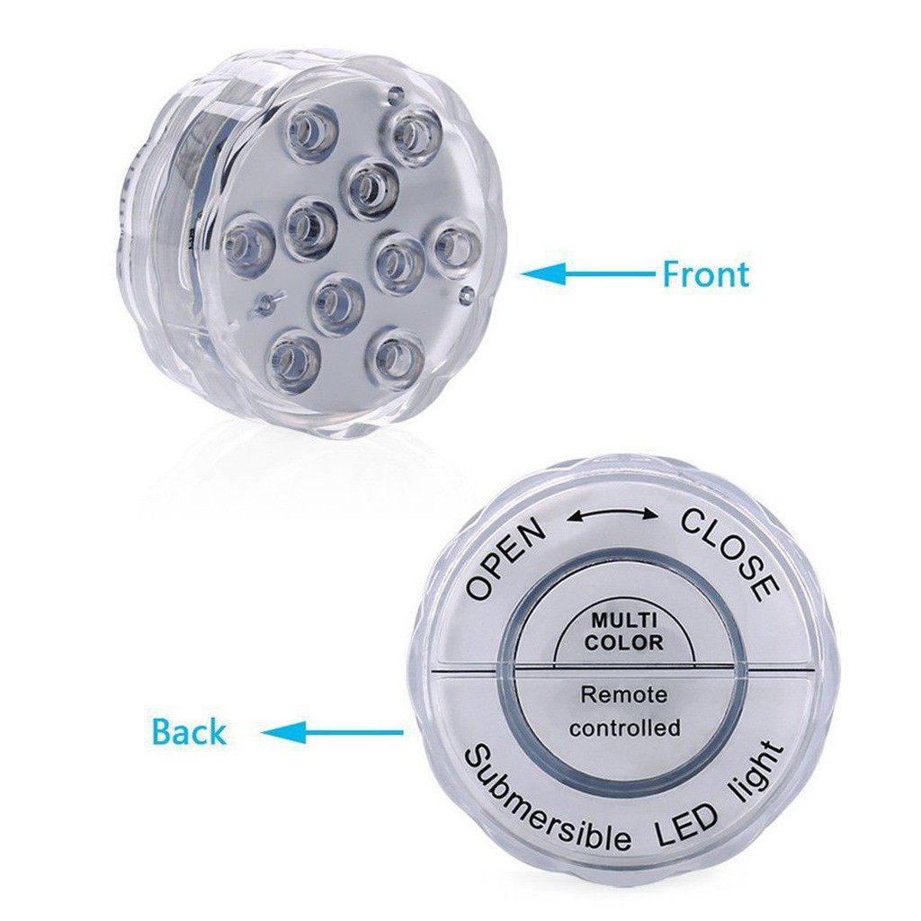 Đèn LED 10 bóng chống nước nhiều màu điều khiển từ xa trang trí hồ cá,bể cá,lọ hoa,sân vườn