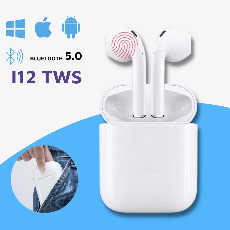 Tai nghe thể thao blutooth i12 TWS 5.0 phiên bản cao cấp điều khiển cảm biến âm thanh HIFI