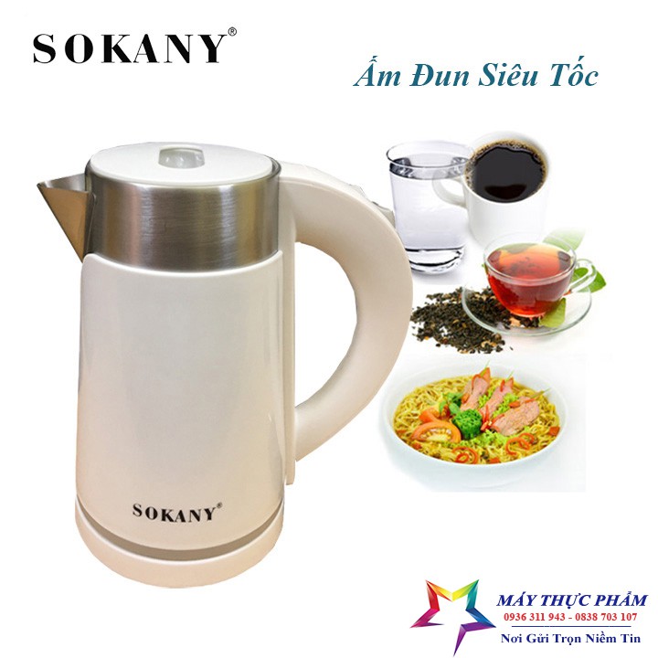 Ấm Đun Nước Siêu Tốc Dung Tích SOKANY 1L Nhanh Sôi