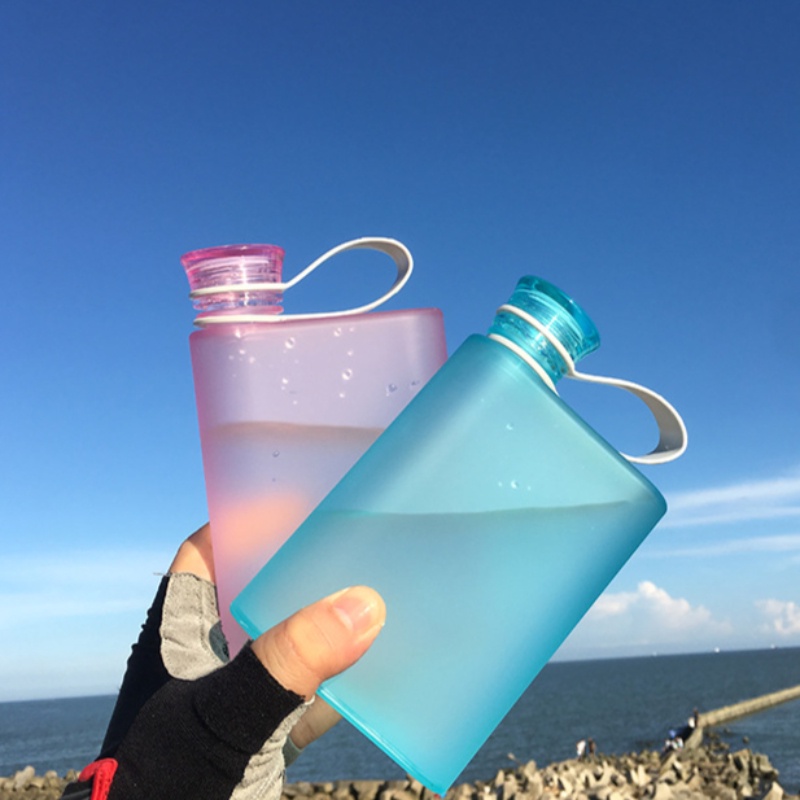 Bình Đựng Nước A5 380ml Bằng Nhựa Nhám Có Vòng Nhẫn Nhỏ Gọn Cho Nam