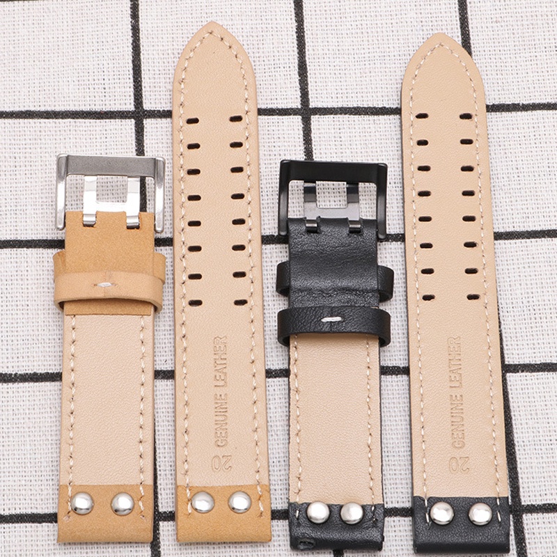 Dây Đeo Da Thật Phong Cách Retro Cho Đồng Hồ Hamilton H70595593 H70655733 Dây Đeo Đồng Hồ 20mm 22mm Chất Lượng