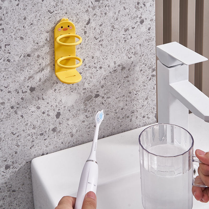 Giá Đỡ Bàn Chải Đánh Răng Điện Gắn Tường Không Cần Keo Dán Kiểu Dáng Đơn Giản Dễ Thương