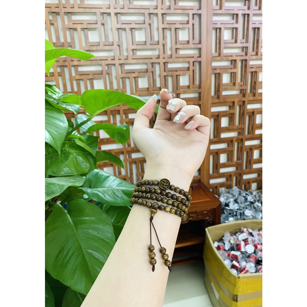 Chuỗi Trầm Hương 108 hạt Tốc mix Charm Bạc S925 Nghê, Hồ Ly, Hoa Sen - Vòng tay nam nữ tự nhiên [ẢNH THẬT]
