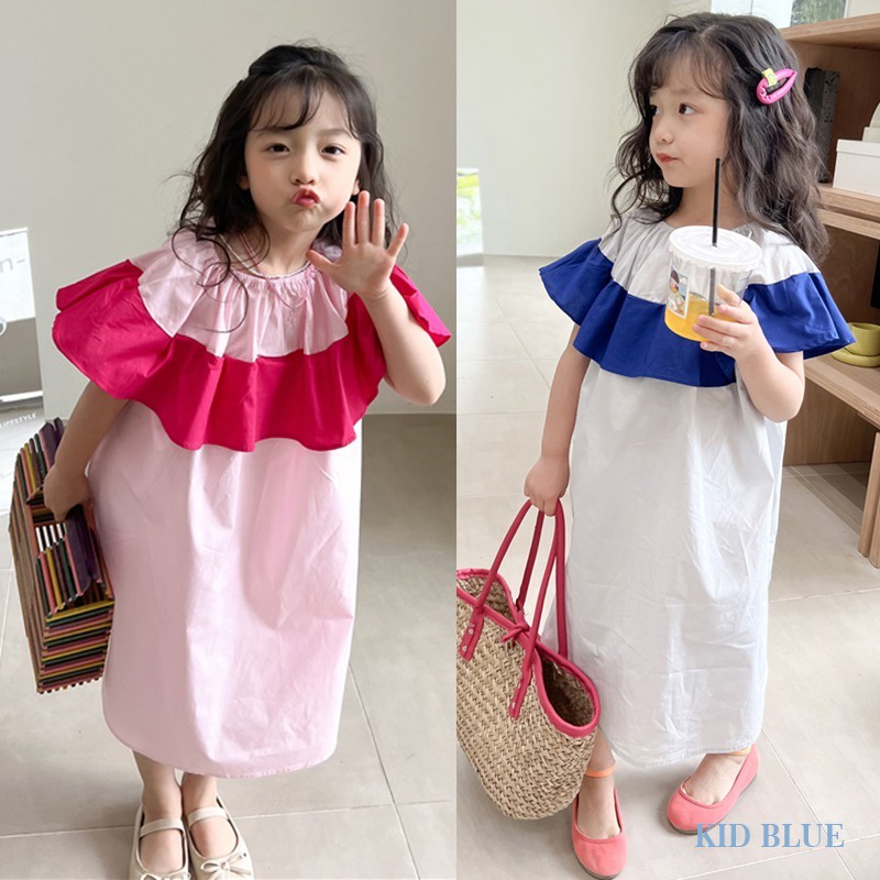 Đầm Công Chúa Tay Cánh Tiên Phối Ren Màu Sắc Ngọt Ngào Phong Cách Hàn Quốc Thời Trang Mùa Hè Cho Bé Gái