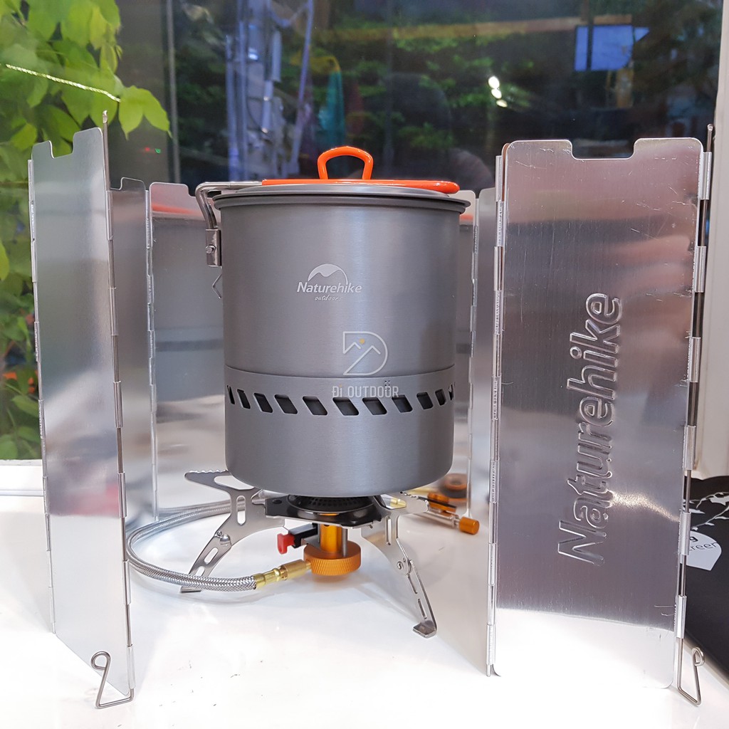 Tấm chắn gió bếp gas 10 tấm Naturehike, Chắn gió bếp cồn hợp kim nhôm, Gấp gọn kèm túi dựng - ĐI OUTDOOR